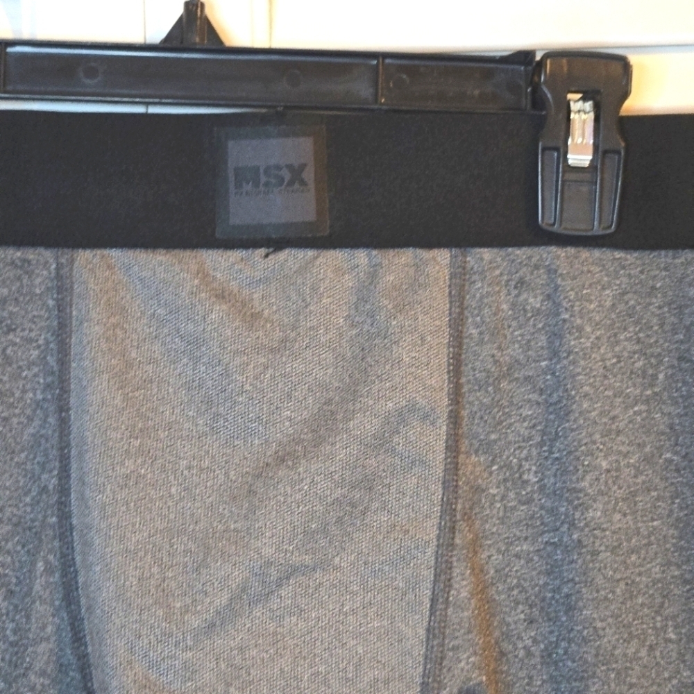 MSX By Michael Strahan XL Compression Pants Quick-Dri Stretch Gray Zip Hemline